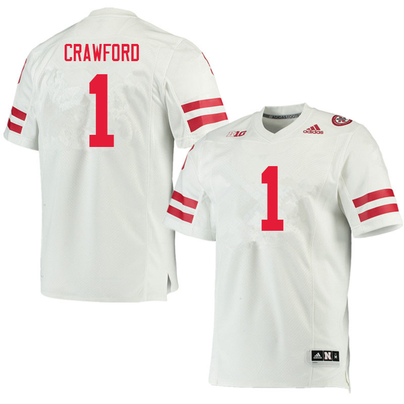 Men #1 Decoldest Crawford Nebraska Cornhuskers College Football Jerseys Sale-White